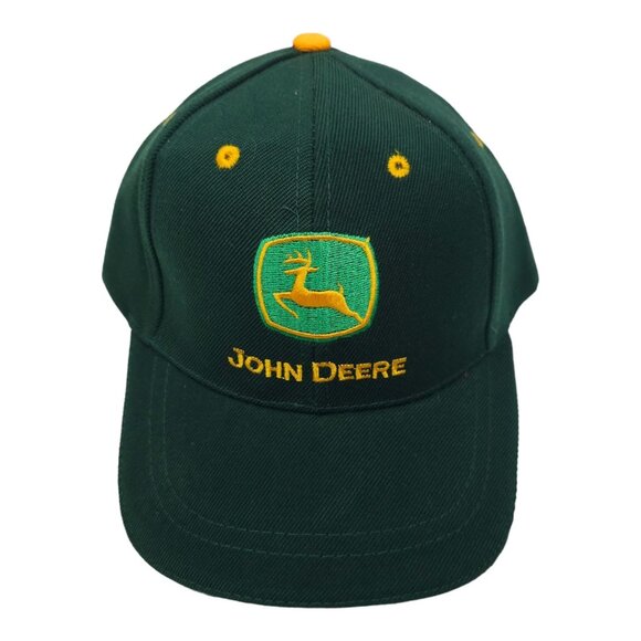 John Deere Embroidered Logo Youth Strapback Cap Wool Blend Baseball Hat NWOT - Picture 1 of 13